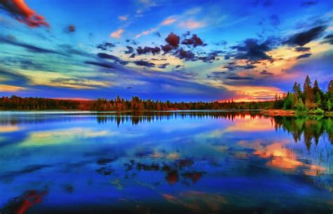 Lake Ritchie Sunset Isle Royale Beautiful Framed And Matted