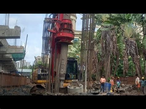 Pilling Pile Boring Drilling Pile Boring Sounding Checking Pile Cage Reinforcement Mmrda Youtube