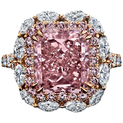 218 Carat Gia Cert Natural Fancy Light Pink Diamond Gold Ring For Sale