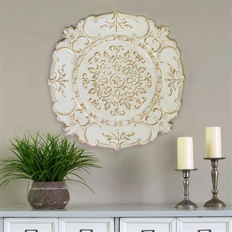 Browse our huge collection of wall decor and find the perfect one that fits your home. Stratton Home Decor White Metal European Medallion Wall ...