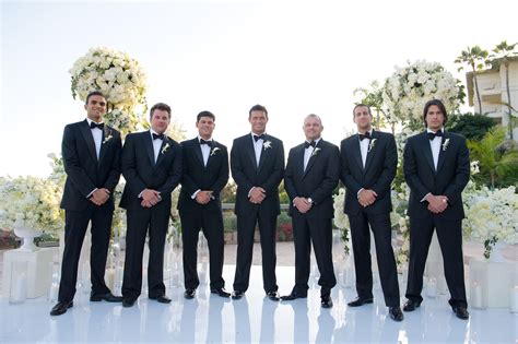 Romain Zago And His Groomsmen Donned Formal Tuxedos With Bow Ties And