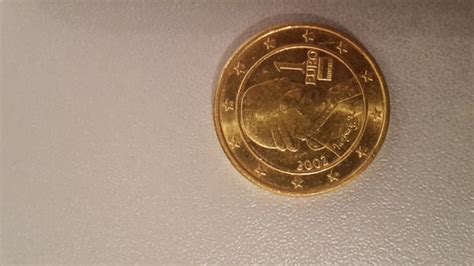 Goldfarbene 1 Euro Münze Gold Muenzen