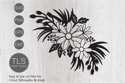 Flower Silhouette Svg Cricut Cut File Digital Download Resizeable