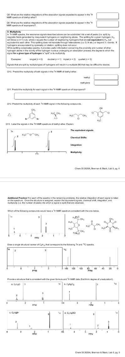 C nmr chemical shifts have been compiled for common organic compounds. Diethylether Chemeical Shift / Answers To Assignment 3 ...