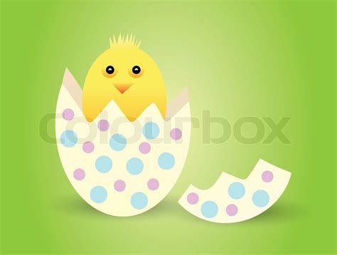 Easter Chicken In A Easter Egg Stock Vector Colourbox