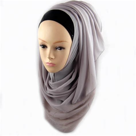 Muslim Womens Chiffon Long Scarf Hijab Islamic Wrap Shawls Arab Caps