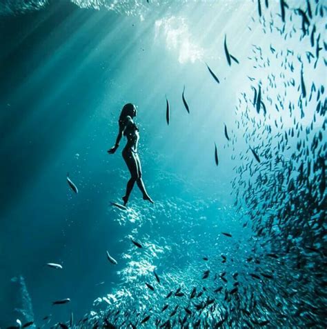 Woman Under Water Underwater World Water Photography Underwater