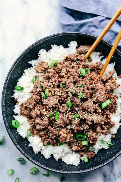 Simmer the processed tomato sauce, vodka and ground beef in a heavy large skillet over low heat until the mixture reduces by 1/4, stirring often, about 20 minutes. Korean Ground Beef and Rice Bowls | The Recipe Critic