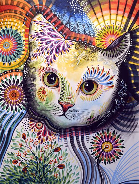 Lucy Abstract Cat Art Painting By Amy Giacomelli