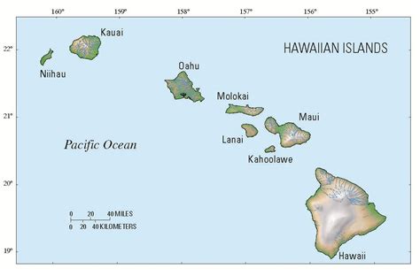 Hawaiian Islands Map