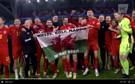 The moment wayne hennessy and gareth bale spot the, ' wales. Gareth Bale Wales golf Madrid flag video
