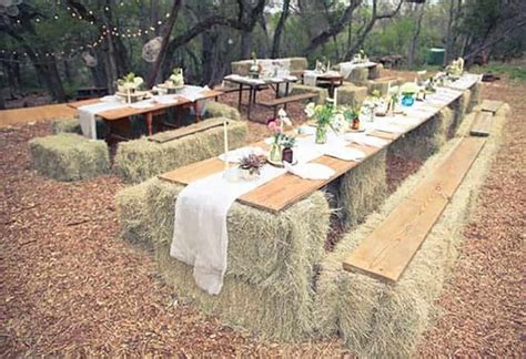 Rustic Weddings With Hay Bales Cowgirl Magazine Backyard Wedding