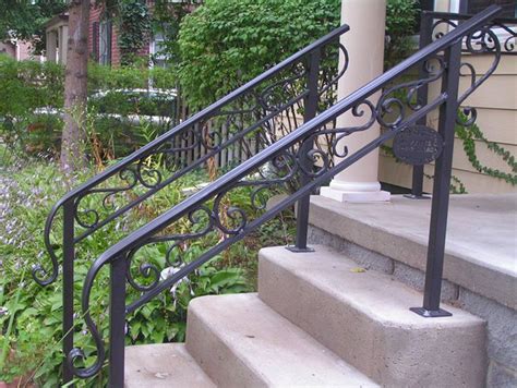 All of our products are custom made by your dimension and size. Curving wrought iron hand rails open up the entrance giving it a more spacious look. Description ...