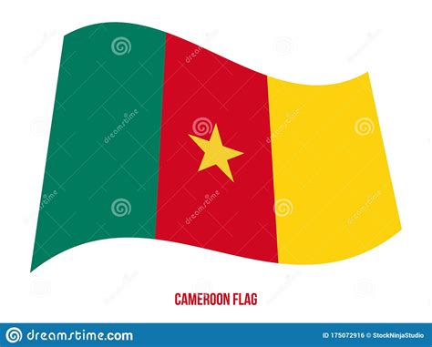 Cameroon Flag Waving Vector Illustration On White Background Cameroon