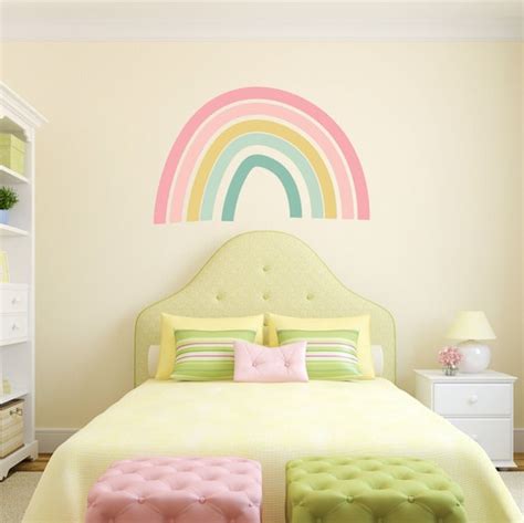 Rainbow Pastel Colors Wall Decor Happy Playroom Nursery Etsy