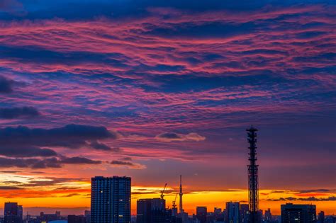 Sunset Clouds Sunset Tokyo Japan Wallpapers Hd Desktop And Mobile
