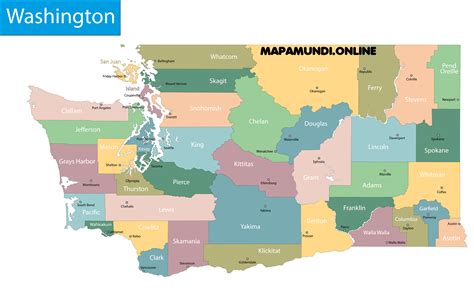 ⊛ Mapa De Washington 🥇 Político Y Físico Imágenes Hd 2023