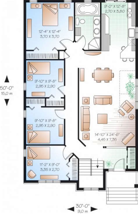 Modernas Planos De Casas De Una Planta Dormitorios