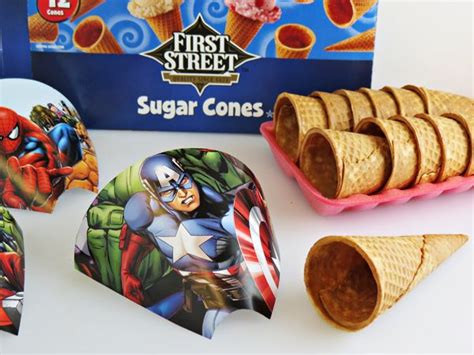 Superhero Ice Cream Cones With Free Printable Wrapper Pattern Comic