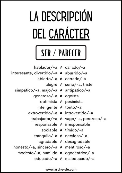 Adjetivos Para Describir El Caracter De Una Persona En Frances Pdmrea