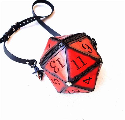 D20 Leather Purse Dice Bag Gamer T Dungeons And Etsy