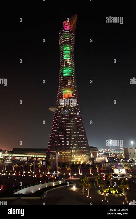 Aspire Tower At The Khalifa International Stadium In Qatar Stock Photo
