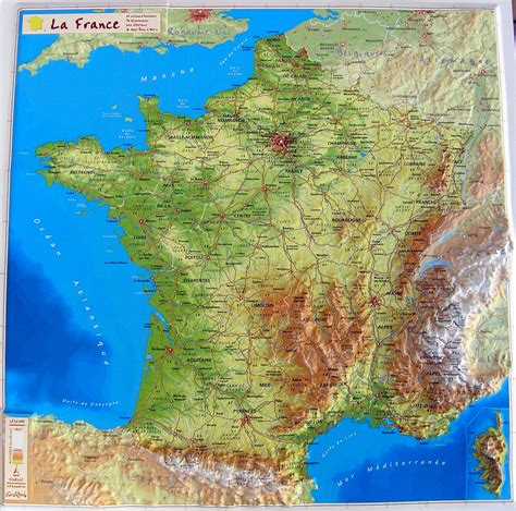 Raised Relief Map France As 3d Map