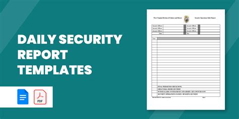 Free Daily Security Report Templates In Ms Word Pdf