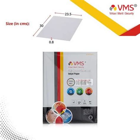 Vms Imperial High Glossy Colour Inkjet Photo Paper A4 210 X 297 Mm