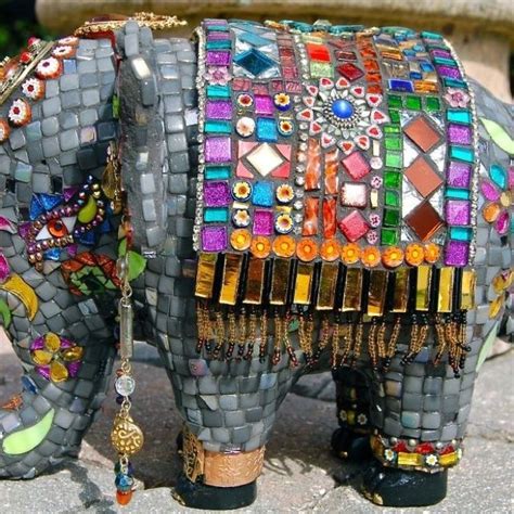 Elephant Mosaics Ferrebeekeeper Mosaic Art Mosaic Animals Mosiac Art