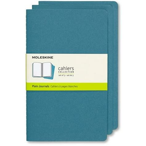 Moleskine Cahier Journal Set Of 3 Large Plain Brisk Blue 825 X 5