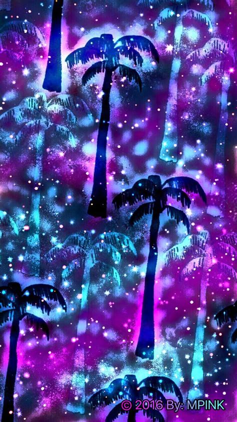 Galaxy Palm Trees Wallpaper Wallpaper Backgrounds Palm Trees