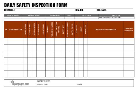 It is available in word format which makes it more users friendly. Daily safety inspection form