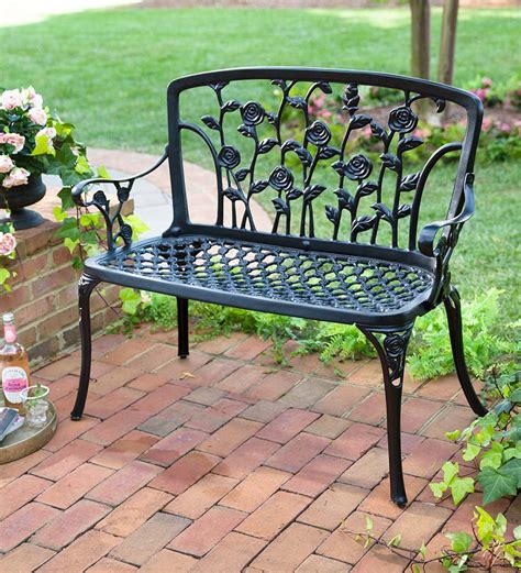 Get 5% in rewards with club o! Climbing Roses Metal Garden Bench | PlowHearth