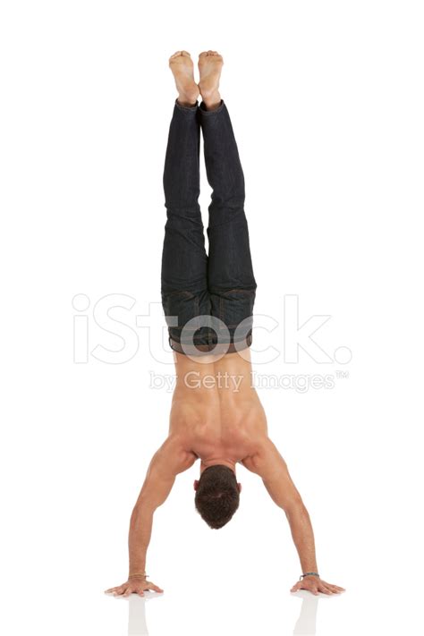Muscular Man Doing Handstand Stock Photo Royalty Free Freeimages