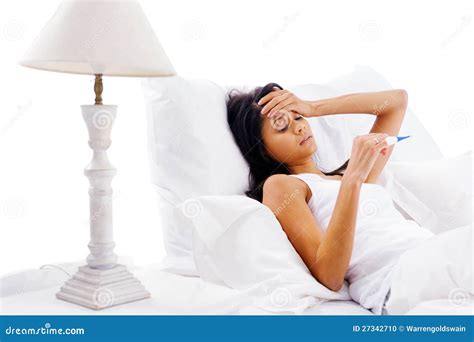 Sick Bed Woman Stock Photo Image Of Feverish Headache 27342710