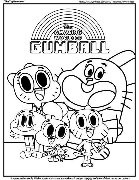 Free Printable The Amazing World Of Gumball Coloring