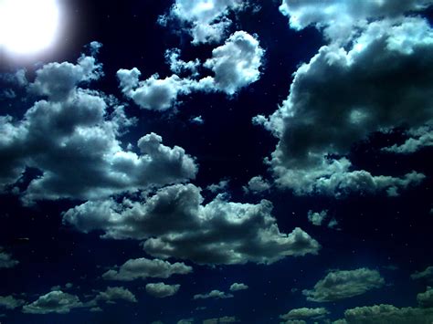 Clouds In Night Sky Hd Wallpaper Background Image