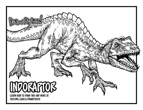 Spinosaurus jurassic park 3 (jurassic world legacy, mattel 2018). How to Draw the INDORAPTOR (Jurassic World: Fallen Kingdom ...