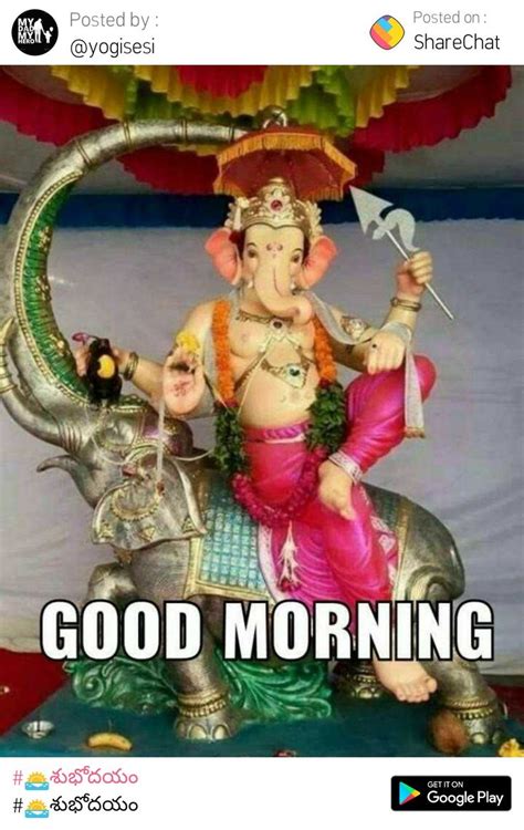 Pin By Vishwanath On Wednesday Ganesha Art Hindu Gods Good Morning