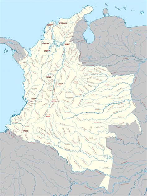 Mapa Hidrográfico De Colombia Mapa De Colombia