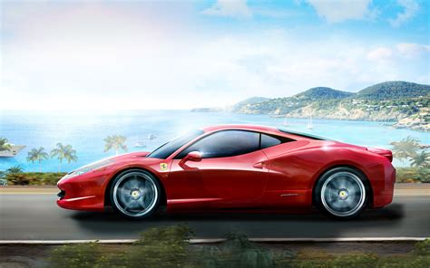 Wallpaper Red Ferrari Sports Car At High Speed 2560x1600 Hd Picture Image