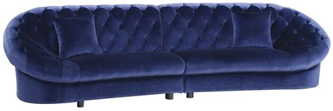 Romanus Royal Blue Velvet Sectional 511041 Coaster Furniture
