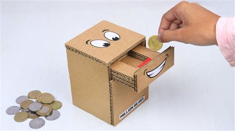 How To Make Coin Bank From Cardboard Amazing Cardboard Project Coin