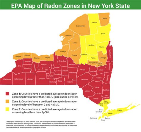 Epa Map Of Radon Zones In Nys Radon Testing And Mitigation