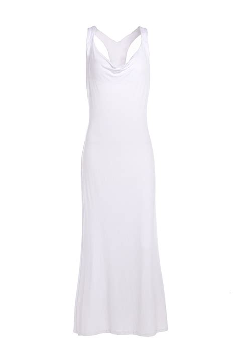 47 Off Stylish White Sleeveless Backless Womens Maxi Dress Rosegal