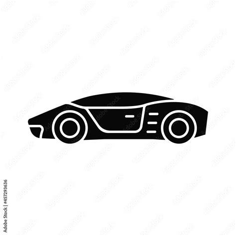 Supercar Black Glyph Icon High Performance Luxury Sports Vehicle