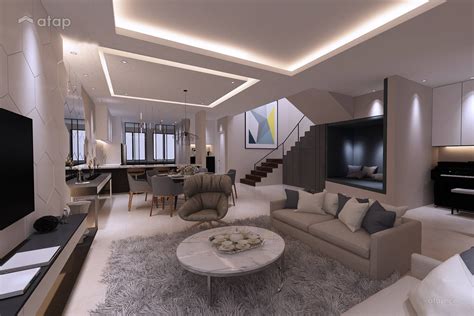 Contemporary Modern Dining Room Living Room Terrace Design Ideas