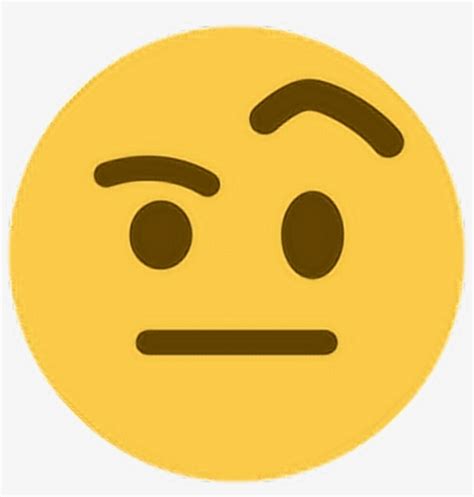Think Hmm Eyebrow Emoji Emoticon Face Expression Feelin Emoji Rly