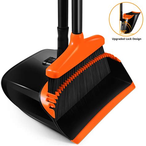 Homemaxs Broom And Dustpan Set Extendable Broomstick And Dust Pan For